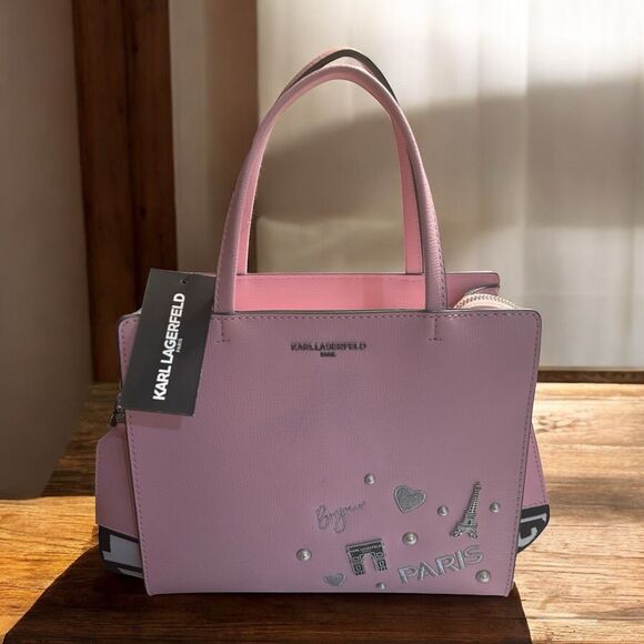 KARL LAGERFELD MAYBELLE PARIS SATCHEL/CROSSBODY BAGPINK BLUSH MULTINWT